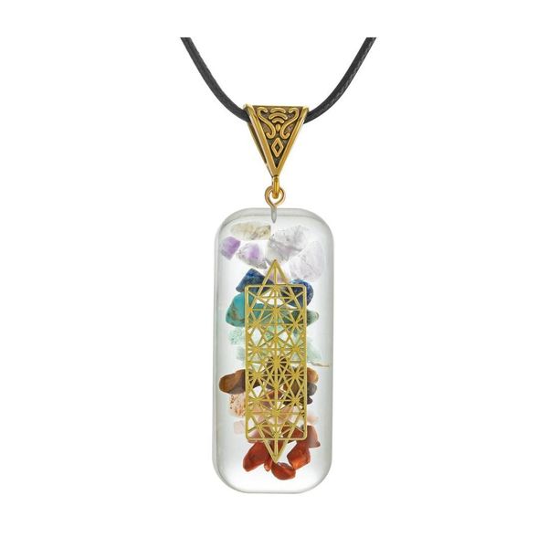 Pendentif Colliers 7 Guérison Chakra Orgone Cristal Collier Reiki Énergie Pierres Générateur Point De Purification Du Corps Émotionnel Avec Adju Dhp9R