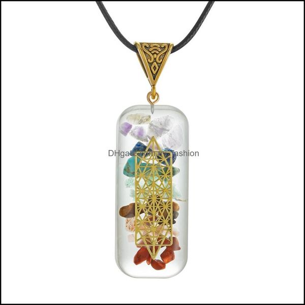 Pendentif Colliers 7 Guérison Chakra Orgone Cristal Pendentif Collier Reiki Énergie Pierres Générateur Corps Émotionnel Purifica Dhseller2010 Dhuea