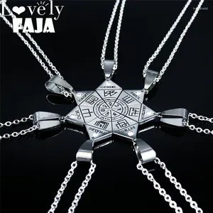 Pendentif Colliers 7pcs Clavicula Nox Acier inoxydable BFF Collier Bijoux cachés Satan Goetia Symbole Chemise Patch Cadenas Mujer N1052S02