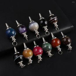 Hanger Kettingen 7PCS Natuursteen Spirituele Slinger Voor Wichelroedelopen Waarzeggerij Wicca Healing Crystal Cone Pendule DIY Sieraden