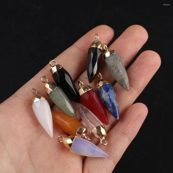 Pendentif Colliers 8 PCS Gros Naturel Pierre Agate Pinestone Chili Pepper Forme Bijoux Faire DIY Collier Boucles D'oreilles Accessoires Cadeau