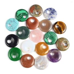 Pendentif Colliers 8pcs couleur aléatoire perles de pierre naturelle améthyste malachite agate bijoux faisant bricolage collier boucles d'oreilles accessoires cadeau