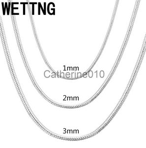 Hanger kettingen 925 zilver 1 mm/2 mm/3 mm slangenketting ketting voor mannen vrouwen zilveren kettingen mode sieraden J230817