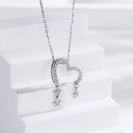 Hangertjes kettingen 925 sterling diamanten zilveren ketting voor dames heren kettingen sieraden K goud luxe ster van het hart 2023 eenvoudig kerst 231017