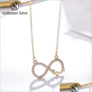 Hanger kettingen 925 Sterling sier ketting voor altijd liefde infinity hart hanger Gold vergulde zirkon cz vrouwen cadeau voor moeder vipjewel dh9l2