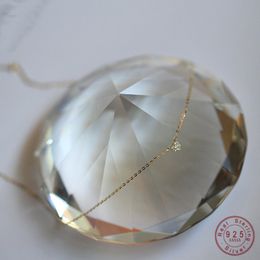 Hangende kettingen 925 Sterling Sier Small Zirkon hart ketting voortreffelijke ketting voor vrouwen meisjes vergulde 14K gouden sieraden geschenken aliexp smth9