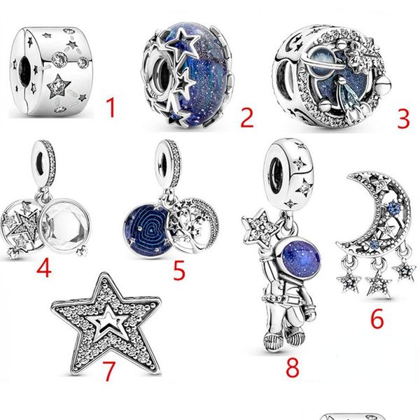 Pendentif Colliers 925 Sterling Sier Xiangl Bleu Ciel Marine Suspension Chaîne De Sécurité Convient Pour Pandora Charm Bracelet Femmes Jewelr Dhvsi