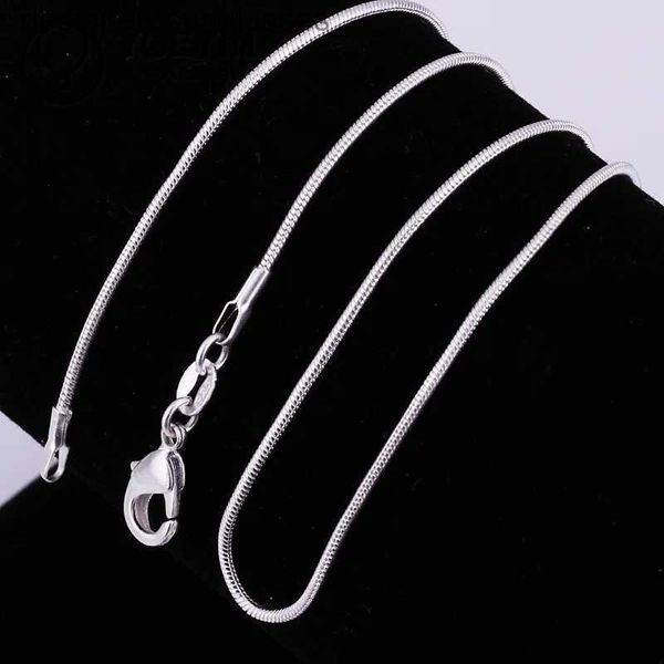 Pendentif colliers 925 argent Sterling 16/18/20/22/24/26/28/30 pouces 1-3mm collier de chaîne de serpent pour femme homme mode bijoux en argent cadeaux en gros L231218