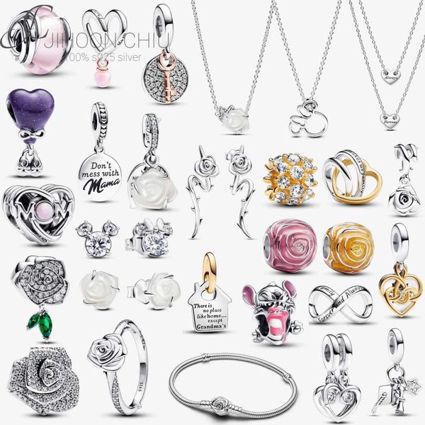 Colliers de pendentif 925 argent sterling 2024 FACE MERSE LOVE YOU MOM DOUBLE COEUR PLIGES CALDS FIT