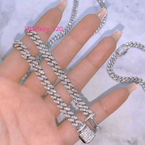 Collares pendientes 925 plata esterlina 6 mm 8 mm 10 mm 12 mm 14 mm cadena miami helado bling hip hop moissanite diamante collar cubano