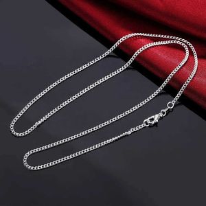 Hangende kettingen 925 Sterling Silver Classic 2 mm ketting ketting