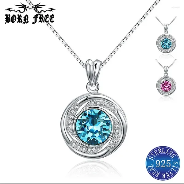 Colliers pendants 925 Collier en cristal en cristal en argent sterling Femme Mujer Choker Lisquet pentif bijoux bijoux en argent colgantes