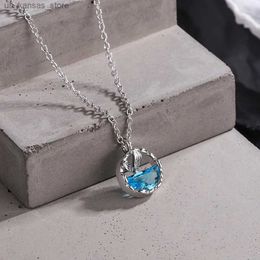 Colliers pendants 925 Colliers cristallins bleus en argent sterling
