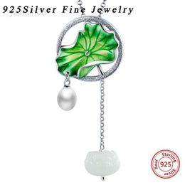 Hanger Kettingen 925 Sterling Zilver Zoetwater Parel Ketting Tian Jade Kunstmatige Vrouwen Mode Fijne Sieraden voor Moeder Groothandel Nieuwe Collectie HKD230712