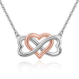 Hanger kettingen 925 Sterling zilveren oneindigheid liefde hart hanger ketting voor vrouwen vriendin Valentijnsdag jubileum verjaardag sieraden cadeau g230202