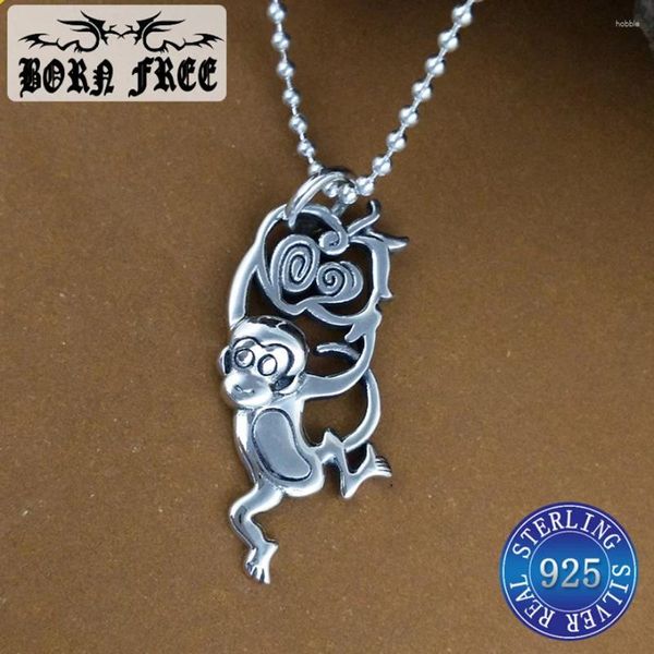 Colliers de pendentif 925 SERRING Silver Monkey Penndants Fashion Bijoux Femmes Hommes Chèvre Choker Custom Neckce Arrivée 2024