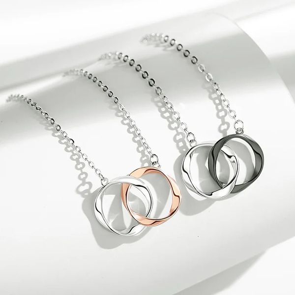 Collares colgantes Collar de plata de ley 925 para mujeres Hombres Joyería de doble enlace K Oro Novedades de Navidad de lujo 2023 Tendencia para vender 231110