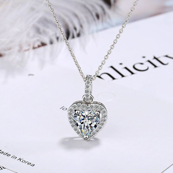 Collares pendientes Plata de ley 925 Colgantes de corazón de circón para mujer Diseñador de lujo Regalo de joyería Artículos femeninos GaaBou 230424