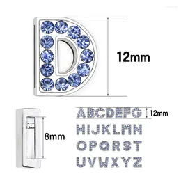 Pendentif Colliers A-Z 50pcs Alliage Strass Alphabet 8mm Slide Lettres Charmes Fit Bracelet Bracelet Collier Collier Fabrication De Bijoux Femmes Enfants