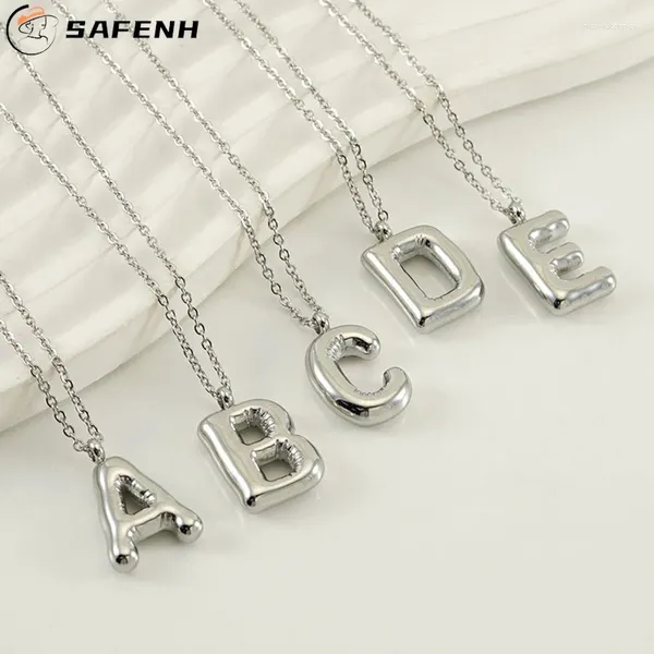 Colliers pendants A-Z Lettres initiales Collier alphabets anglais Acier inoxydable pour femmes Accessoires Men