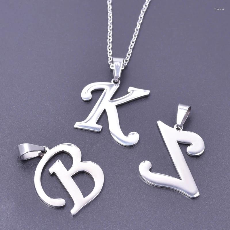 Pendant Necklaces A-Z Initial Letters Necklace English Alphabets Stainless Steel For Women Men Accessories Fashion Jewelry Gift