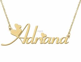 Pendentif Colliers Adriana nom Initial collier pour femmes personnalisé en acier inoxydable bijoux pendentif filles anniversaire cadeau 240330