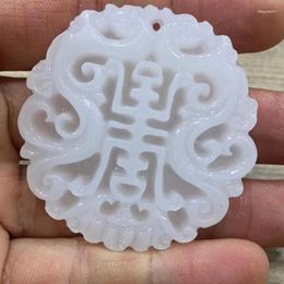 Colliers pendants Afghanistan Jue Suet Hollow Double Dragon ANNIVERSAIRE ANCIENNE IMITATION JADE HAN COMPESSE