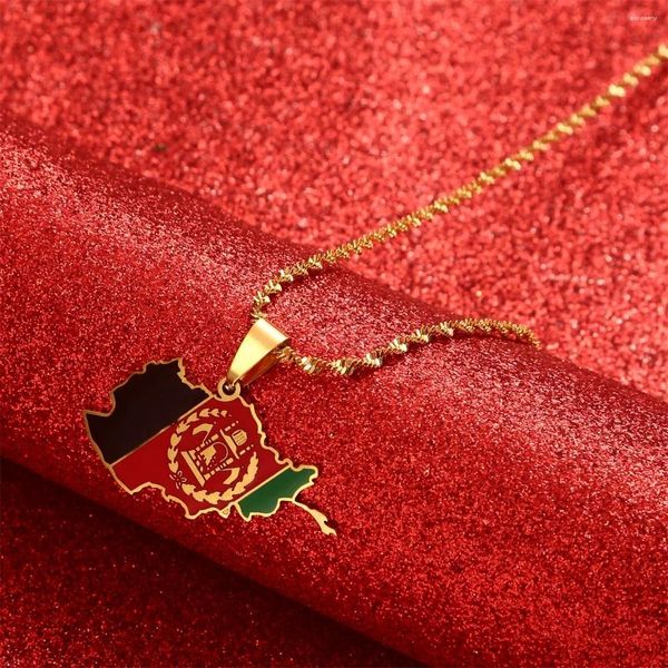 Pendentif Colliers Afghanistan Carte Drapeau Chaînes Bijoux Afghans Pour Femmes Hommes Filles