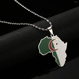 Collares pendientes África Arginian Esmalte Bandera Color oro Joyería de moda Mapa de Argelia