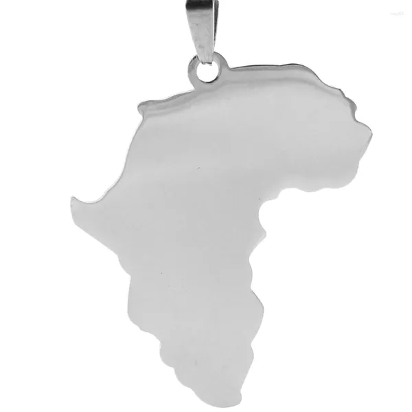 Pendentif Colliers Carte De L'afrique Grands Charmes Pendentifs Pour Bracelet Collier En Acier Inoxydable Miroir Polonais Bricolage En Gros 10 pièces