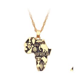 Pendentif Colliers Afrique Carte Collier Pour Femmes / Hommes Bijoux Éthiopiens En Gros Cartes Africaines Hiphop Fournitures Drop Delivery Pendentifs Dhnsp