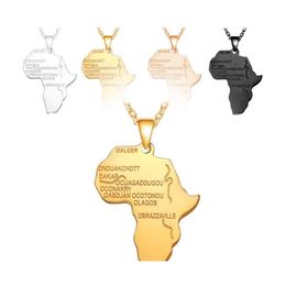 Hanger kettingen Afrika kaart ketting goud kleurketen Afrikaanse hiphop roestvrijstalen geschenken voor mannen vrouwen ethiopische sieraden trendy d otsxx