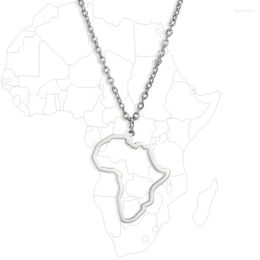 Hanger Kettingen Afrikaanse Continent Kaart Roestvrij Ketting Zuid Landen Lineament Wereld Ketting Sieraden Accessoire Gift