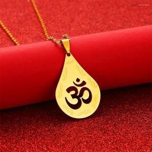 Pendentif Colliers Symbole Africain Yoga Charme Collier Pour Femmes Fille Hindou Hindou Bouddhiste OM