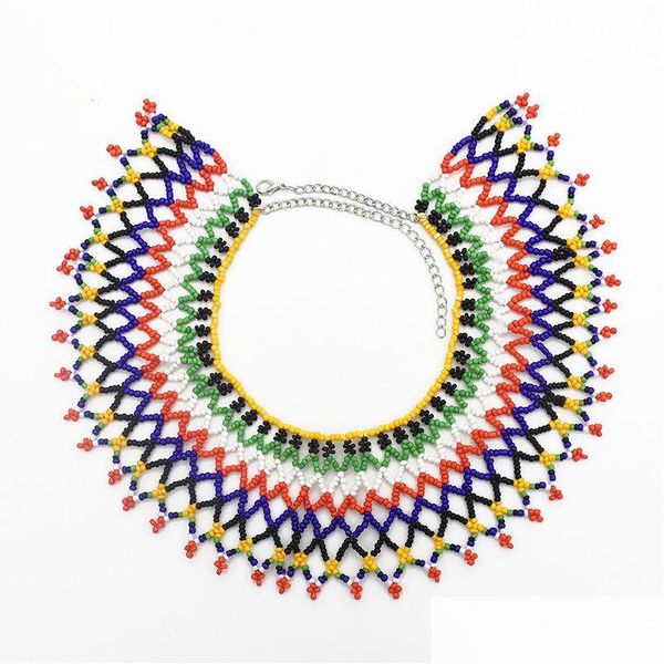Colliers pendentif Tribal africain nouvelle mode colliers ras du cou Colorf acrylique perle bohème résine glands collier pendentif goutte livrer Dhhm2