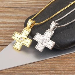 Colliers pendants Aibef Christian Cross Shape Gol