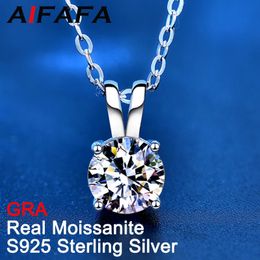 AIFAFA réel 2 collier pendentif pour les femmes de haute qualité S925 en argent Sterling cou chaîne bijoux passer diamant Test 231020