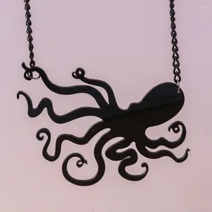 Hanger Kettingen Aihua Mode Grote Acryl Octopus Ketting Punk Lange Ketting Mannen Vrouwen Diepe Oceaan Enorme Inktvis Sieraden