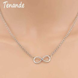 Colliers de pendentif Aihua New Fashion Silver Infinite Collier et pendentif pour femmes Suffocation Party Bijoux Collier Bijuter Collier