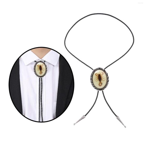 Collares pendientes Aleación Bolo Tie Corbata Hombres Mujeres Camisa de vaquero Cadena Estilo vintage Ajustable