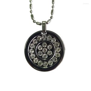 Pendentif Colliers Alliage Hommes Femmes Énergie Cristal En Acier Inoxydable Chaîne Boîte Emballage Carte Exquis Pendentifs Mode Classique Collier