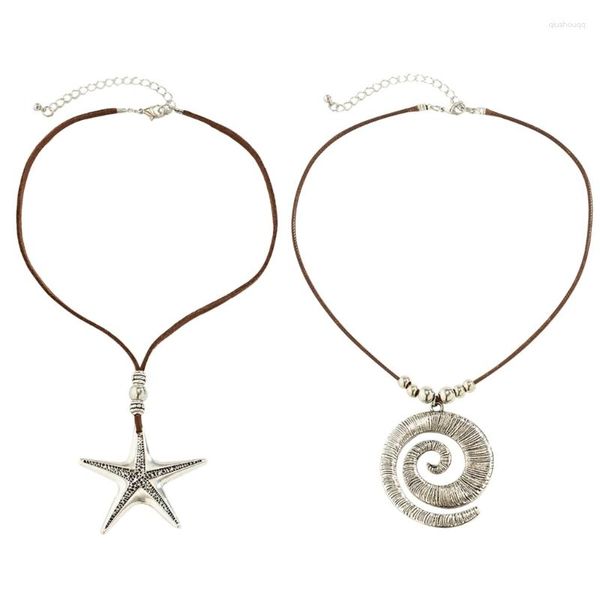 Pendentif Colliers Alliage Starfish Seashells Collier Vacances Style Conque Collier Collier Bijoux Uniques