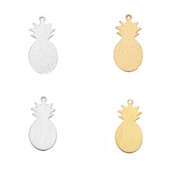 Pendentif Colliers En Alliage D'aluminium Ton Ananas Plante Paillettes Fil Dessin Métal Charmes Pendentifs Collier Ras Du Cou Boucle D'oreille BijouxPendentif