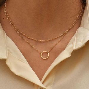 Pendentif Colliers ALYXUY 1 PC Collier rond simple Bijoux de fête de mode