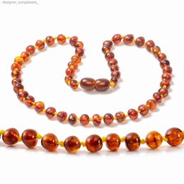 Colliers pendentifs collier de dentition en ambre pour bébé sans - Perles baroques en ambre baltique authentique certifiéesL231218