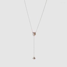 Colliers pendentifs Amorita Boutique Sautoir en argent 925 avec perles de style Y