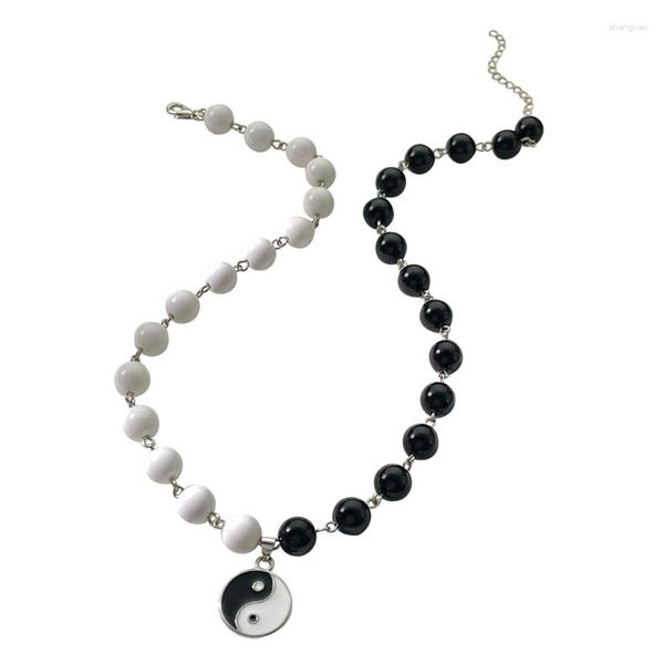 Colliers pendants amulettes bijoux mode yin yin yang long chaîne de pull femme ajusté