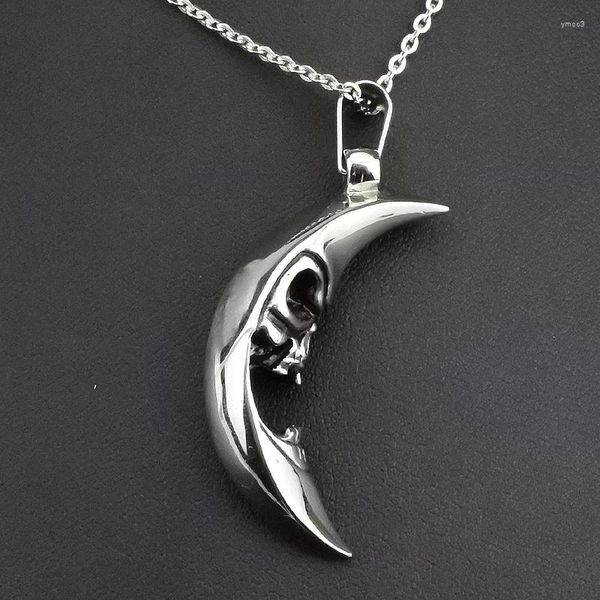 Pendentif Colliers AMUMIU Casting Punk Moon Collier Pour Garçon Hommes 2023 Rock Bijoux De Mode HZP204