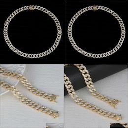 Collane con ciondolo Amuse 925 Sterling Sier Vvs Moissanite Hip Hop Alta qualità Miami Cuban Link Collana a catena placcata oro Drop Deliver Oty1I