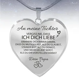 Pendentif Colliers An Meine Tochter Ich Liebe Dich Collier Or Argent Couleur Amour Coeur Allemand Cadeaux D'anniversaire D'inspiration